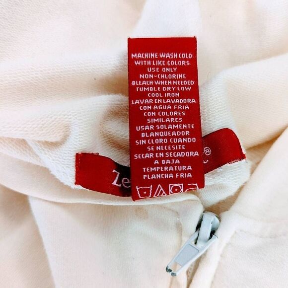 Zena Sport Cream and Baby Blue Full Zip Hoodie Size Small - Picture 9 of 9